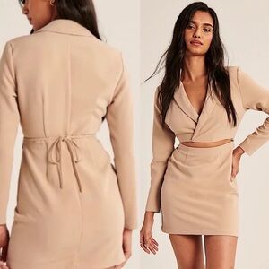 NWT Abercrombie & Fitch Wrap Front Cutout Blazer Longsleeve Dress